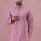 Men’s Ethnic Embroidered Kurta Pyjama ( 65KP P 5339 P 5339Lavender ) [FF] [P-12]