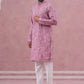 Men’s Ethnic Embroidered Kurta Pyjama ( 65KP P 5339 P 5339Lavender ) [FF] [P-12]