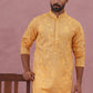 Men’s Ethnic Embroidered Kurta Pyjama (65KP P 5339 Yellow ) [FF] [P-12]