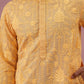 Men’s Ethnic Embroidered Kurta Pyjama (65KP P 5339 Yellow ) [FF] [P-12]