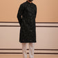 Silk Blend Embroidered & Sequinned Kurta Pyjama Set (65KP P 5340 Black ) [FF] [P-15]