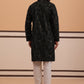 Silk Blend Embroidered & Sequinned Kurta Pyjama Set (65KP P 5340 Black ) [FF] [P-15]