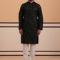 Silk Blend Embroidered & Sequinned Kurta Pyjama Set (65KP P 5340 Black ) [FF] [P-15]