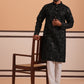 Silk Blend Embroidered & Sequinned Kurta Pyjama Set (65KP P 5340 Black ) [FF] [P-15]