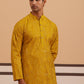 Silk Blend Embroidered & Sequinned Kurta Pyjama Set ( 65KP P 5340 P 5340Mustard ) [FF] [P-15]