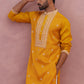 Men’s Ethnic Silk Blend Embroidered Kurta Set ( 65KP P 5341 P 5341Mustard ) [FF] [A-1-4]