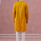 Men’s Ethnic Silk Blend Embroidered Kurta Set ( 65KP P 5341 P 5341Mustard ) [FF] [A-1-4]