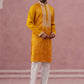 Men’s Ethnic Silk Blend Embroidered Kurta Set ( 65KP P 5341 P 5341Mustard ) [FF] [A-1-4]
