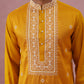 Men’s Ethnic Silk Blend Embroidered Kurta Set ( 65KP P 5341 P 5341Mustard ) [FF] [A-1-4]
