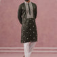 Men’s Ethnic Silk Blend Embroidered Kurta Set ( 65KP P 5341 P 5341Olive ) [FF] [A-1-4]