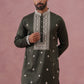 Men’s Ethnic Silk Blend Embroidered Kurta Set ( 65KP P 5341 P 5341Olive ) [FF] [A-1-4]