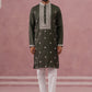 Men’s Ethnic Silk Blend Embroidered Kurta Set ( 65KP P 5341 P 5341Olive ) [FF] [A-1-4]