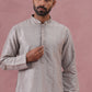 Traditional Silk-Blend Silver Kurta Pyjama for Men (65KP P 5343 Silver ) [FF] [B-1-2]