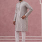Traditional Silk-Blend Silver Kurta Pyjama for Men (65KP P 5343 Silver ) [FF] [B-1-2]