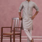 Traditional Silk-Blend Silver Kurta Pyjama for Men (65KP P 5343 Silver ) [FF] [B-1-2]
