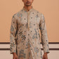 Botanical Embroidered Cotton Blend Kurta Set for Men (65KP P 5344 Beige ) [FF] [Q-4]