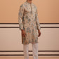 Botanical Embroidered Cotton Blend Kurta Set for Men (65KP P 5344 Beige ) [FF] [Q-4]