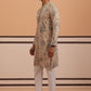 Botanical Embroidered Cotton Blend Kurta Set for Men (65KP P 5344 Beige ) [FF] [Q-4]