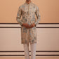 Botanical Embroidered Cotton Blend Kurta Set for Men (65KP P 5344 Beige ) [FF] [Q-4]