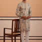 Botanical Embroidered Cotton Blend Kurta Set for Men (65KP P 5344 Beige ) [FF] [Q-4]