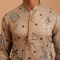 Botanical Embroidered Cotton Blend Kurta Set for Men (65KP P 5344 Beige ) [FF] [Q-4]
