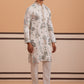 Botanical Embroidered Cotton Blend Kurta Set for Men (65KP P 5344 White ) [FF] [Q-4]