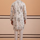 Botanical Embroidered Cotton Blend Kurta Set for Men (65KP P 5344 White ) [FF] [Q-4]