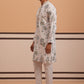 Botanical Embroidered Cotton Blend Kurta Set for Men (65KP P 5344 White ) [FF] [Q-4]