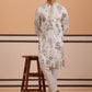 Botanical Embroidered Cotton Blend Kurta Set for Men (65KP P 5344 White ) [FF] [Q-4]