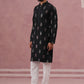 Festive Silk Blend Embroidered Kurta Set (65KP P 5346 Black ) [FF] [B-1-2]