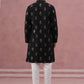 Festive Silk Blend Embroidered Kurta Set (65KP P 5346 Black ) [FF] [B-1-2]