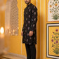 Festive Silk Blend Embroidered Kurta Set ( 65KP B-P 5346Black )