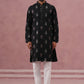 Festive Silk Blend Embroidered Kurta Set (65KP P 5346 Black ) [FF] [B-1-2]