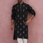 Festive Silk Blend Embroidered Kurta Set (65KP P 5346 Black ) [FF] [B-1-2]