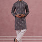 Festive Silk Blend Embroidered Kurta Set (65KP P 5346 Grey ) [FF] [B-1-2]