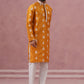Men’s Embroidered Silk Blend Kurta Pyjama ( 65KP P 5347 P 5347Mustard ) [FF] [B-1-2]