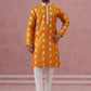 Men’s Embroidered Silk Blend Kurta Pyjama ( 65KP P 5347 P 5347Mustard ) [FF] [B-1-2]