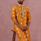 Men’s Embroidered Silk Blend Kurta Pyjama ( 65KP P 5347 P 5347Mustard ) [FF] [B-1-2]