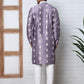 Men’s Embroidered Silk Blend Kurta Pyjama (65KP P 5347 Purple ) [FF] [B-1-2]