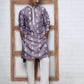Men’s Embroidered Silk Blend Kurta Pyjama (65KP P 5347 Purple ) [FF] [B-1-2]