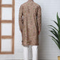 Traditional Foil Printed Kurta Pyjama for Men (65KP P 5348 Brown ) [FF] [D-1]