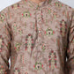 Traditional Foil Printed Kurta Pyjama for Men (65KP P 5348 Brown ) [FF] [D-1]