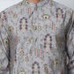 Traditional Foil Printed Kurta Pyjama for Men (65KP P 5348 Grey ) [FF] [D-1]