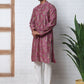 Traditional Foil Printed Kurta Pyjama for Men ( 65KP P 5348 P 5348Magenta ) [FF] [D-1]