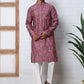 Traditional Foil Printed Kurta Pyjama for Men ( 65KP P 5348 P 5348Magenta ) [FF] [D-1]