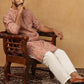 Traditional Foil Printed Kurta Pyjama for Men (65KP 5348 Peach ) [FF] [D-1]