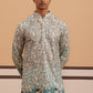Men’s Printed Kurta Pyjama with Embroidered Detailing (65KP P 5349 Blue ) [FF] [Q-12-13]