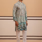Men’s Printed Kurta Pyjama with Embroidered Detailing (65KP P 5349 Blue ) [FF] [Q-12-13]