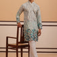 Men’s Printed Kurta Pyjama with Embroidered Detailing (65KP P 5349 Blue ) [FF] [Q-12-13]