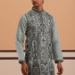 Men’s Silk Blend Embroidered Kurta Pyjama Set (65KP P 5350 Blue ) [FF] [A-1-4]